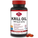 Olympian Labs Antarctic Krill Oil, 1000 mg Caps med Astaxanthin, Omega-3, EPA, DHA, Immune, Joint & Brain Support, 60 Softgels