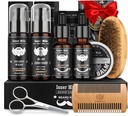 Beard Kit for menn Grooming & Care: med 2 pakke Beard Olier og Balm - Vaske og balsam for etter Shave Lotions Sandalwood, børste og Comb sett med saksorer, Valentines Fars Gaver for far / Mann / Him