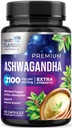 Ashwagandha Supplements - 2100mg Ashwagandha Capsule for kvinner og menn, Naturlig Antioksidant støtte, Ashwa Root Extract, Ekstra styrke rolig støtte med svart pepper, vegansk og glutenfri - 120 kapsler