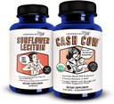 Legendairy Melk Sunflower Lecithin + Cash Cow, Brystmat kosttilskudd for melk Supply Økning og tilstoppet Melkdukter - Lactation Support for brystmelkproduksjon, Fenugreek Gratis
