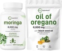 Mikroingredienser Olje av Oregano Softgels 300 greve og Moringa Oleifera 6.000mg Ekvivalente 300 kapsler Bundle 2 pakke | Carvatrol & Thymoquinon | Antioksidant Supplement