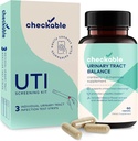 Checkable® Urin Tract Infection Screening Strips (3ct) og kontrollerbare D-Mannose UTI Supplements (60ct) Combo Pack