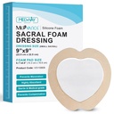 MedVance TM silikon - Sacrel Bordered Silikone Adhesive Foam sår kjole, seng Sore behandling bandasje for sakrum, størrelse 9"x 9" (6,1" Pad x 6.6" Pad), boks med 5 dressing