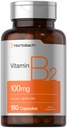 Horbäach Vitamin B2 100 mg | 180 kapsler | Riboflavin Supplement | Ikke-GMO & Glutenfri