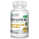 Burpless COD Liver Oil | 100 Softgels | Naturlig kilde til Omega 3 Fatty Acids EPA & DHA  Vitamin Vitamin A & D | Støtte hjerne, hjerte, øye og immun helse for ledd, bein og muskler Supplement Nei AfterTaste