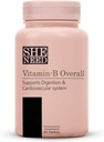 Vitamin-B totalkompleks med vitamin B1,B2,B3,B5,B6,B7,B9, B12 med VIT-C for energi, vakkert hår | Hud og negler Digestion | Nurtify sunn funksjon for menn og kvinner | 60 Veg Tabletter