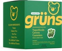Gruns Sukkerfri Super Greens Gummy Bears - Organic Spirulina og Chlorella, Prebiotika for Digestive Helse, 20+ Vitaminer og Mineraler, Adaptogens - 30 poser - 240 Gummies