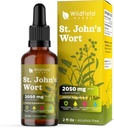 St. John's Wort Herb Tinkture St Johns Wort Wart Extract Drops 2000mg (Hypericum perforatum) Herbal Supplement 1 måned Supplement, 84 Serveringer, alkohol-fri tinktur - 2 Oz, Pakke med 1