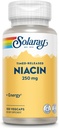 SOLARAY Niacin Timed-Environment 250mg, Vitamin B3 | Hud Helse, hjerte og nervesystem støtte