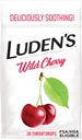 Ludens sure throat relief Lozenges for mindre daglige irritasjon og tørr munn, Wild Cherry Flavored Drops, 30 greve
