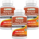 Beste Naturals, Hurtigvirkende Lactase Enzyme, 3000 FCC ALU, 180 tabletter (180 greve (pakke med 3))