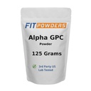 Alpha-GPC pulver 125 gram, ikke-GMO Alpha GPC Supplement Choline pulver, vegansk, tredjepart testet, pre-arbeid, minne og fokus, med Scoop