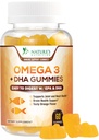 Omega 3 Fish Oil Gummies, hjerte sunn Omega 3 Gummy Supplement med høy absorpsjon DHA & EPA, Extra styrke felles og hjerne støtte, Delicious Orange Flavor Fish Oil Nature vitamin - 60 Gummies