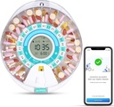 Zoksi Ny Bluetooth Smart Automatic Pill Dispenser, Elektronisk medisin dispenser for eldre, 28 sammenligninger medisinorganisator med trippel påminnelse