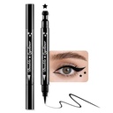 BINGBRUSH Dobbelhode flytende stjerne Eyeliner Stamp Pencil, farger blomster hjertemåne figurer ansiktsstempler Makeup Fargerik Vanntett Slim Gel Felt Tips høy gris flytende eyeliner (01#Star&Black)