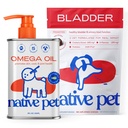 Native Pet Hund UTI behandling over Counter & Fish Oil for hunder å støtte kløende hud + mobilitet ® 60 Chews & 8 Oz