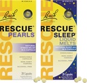 Stress & Sleep Bundle, Bach RESCUE Perler, Naturlig Stress Relief [og] Rescue søvn flytende smelter, Naturlig søvnhjelp - 2-Pk, Homeopatisk Blomster Essens