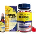 RESCUE Nighttime Sleep Aid Bundle, 3Pk - Bach Sleep Kids Dropper, 10ml Sleep Liquid Smelts, 28Ct Plus Sleep Gummies med 5 mg Melatonin/dose, 60Ct