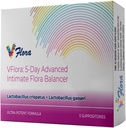 VagiBiom 5-dagers Vflora (Lactobacillus cristatus + L. gasseri) for å balansere intimt flora. Nourish og nurture god flora for hud helse. Ultra Potent 100% naturlig vegan (5 Suppositorier)