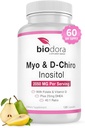 Myo & D-Chiro Inositol Supplement, med Folat og vitamin D, 40 til 1 forhold, inkluderer DHEA, hjelper i hormonbalanse, ovarian funksjon, 2050mg per servering, 120 kapsler