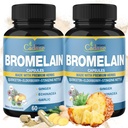 Organic Cadane 2 Pakker 60 Caps of Bromelain Capsules, med Bromelain, Quercetin, Elderberry, Ginger, Echinacea, hvitløk, svart pepper