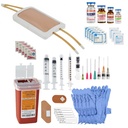 Anatomy Lab Venipuncture Practice Kit med slitbar Simulering Arm Pad Model IV + Supplerende injeksjon Ferdigheter Forsyninger Kit klinisk sykepleie trening, 65 stykke Bundle