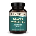 Dr. Mercola Niacin vitamin B3, 90 serveringer (270 tabletter), kosttilskudd, Mini-faner, essensiell B-vitamin, ikke-GMO