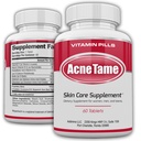Acne piller- Acne Tame Supplement- Klar hudvitaminer Pill for oljeaktig hudbehandling, Hormonal Blemishes, Anti flekker & Cystic Acnes Supplementer for kvinner, menn, Tenåringer og voksne- 60 orale tabletter