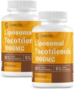 Vitamin E Tocotrienols Kosttilskudd 1000mg - høy potens Liposomal Tocotrienol kapsler,95% Delta og 5% Gamma Tocotrienols støtte hud,Bone,Antioksidant,120 Softgels