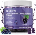 Glukosamine Chondroitin Gummies Sukkerfri,Extra styrke 1500mg Glukosamin med MSM & Turmeric,Joint Support Gummies Supplementer for menn og kvinner, for felles fleksibilitet og bein helse, 90 Count V01