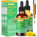 Organic Mullein drops for Lung Cleanse, kraftig 1700 mg Mullein Leaf ekstrakt for immun- og pusteveier støtte, naturlig Mullein Supplement Tinkture Drops Non-GMO & Vegan, 2 Fl Oz