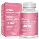 Liposomal glutathion Softgels 1500MG, Redusert glutation Supplement med vitamin C, bedre absorpsjon, ikke-GMO Kraftig antioksidant for sunn aldring, Detox, immun helse, 60 Softgels