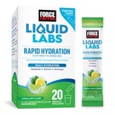 FORCE FACTOR flytende Labs Elektrolyserer pulverpakker - Lemon Lime-Hydrasjonspakker for å lage elektrolysert vann med 5 essensielle elektrolytter, vitaminer, mineraler og antioksidanter, 20 Stick Packs