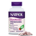 Natrol Melatonin 5mg raske oppløsning tabletter, søvn støtte kosttilskudd for voksne, jordbær flavor, 150 tabletter, opp til 150 dagers forsyning