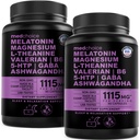12-i-1 Melatonin søvnkapsler - naturlige sovemidler for voksne med melatonin 5 mg og magnesiumglykinat 500 mg, søvnhjelp med Ashwagandha, L Theanine, Valerian Root, GABA, 5-HTP (90ct, Pack of 2)