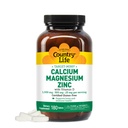 Country Life Kalsium Magnesium Sink med vitamin D3 og L-Glutamic Acid, Diett Supplement for Bone Support, Certified Glutenfri, 1000mg/500mg/25mg, 180 tabletter
