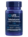 Livsforlengelse Melatonin 6 time time time timed release, 3 mg, Extended-destillat formel for optimal søvnstøtte, sunn circadian rhythms, cellulært forsvars, glutenfri, ikke-GMO, vegetarisk, 60 tabletter