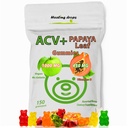 ACV Gummies & Papaya Leaf Extract Gummies - Premium Potent Apple Cider Vinegar Supplement - Iodine Infusert & Vitaminer B6 B12 - Håret Hud og hjertevennlig (1, vanlig)