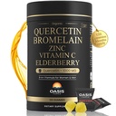 8-i-1 Quercetin med Bromelain Gummies 1000 mg, høy potens organisk Quercetin Supplement med sink & vitamin C, Elderberry, sesongmessig velvære og immun støtte, Vegan, sukkerfri, 120 Gummies