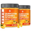 (2 Pakke) Sukkerfri Quercetin med Bromelain Gummies for barn og voksen - Immune, Antioksidant, sesongstøtte, 1000 mg Quercetin kosttilskudd med Bromelain, sink, eldrebær, vitamin C3 E, 120 greve