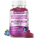 Sukkerfri 2000mg Glukosamine Chondroitin Gummies, Ekstra styrke Glukosamin med Chondroitin MSM & Turmeric, Joint Support Supplement, Antioksidant immunstøtte - 60 Gummies