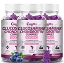 3 Pakker 3000MG Glukosamin Chondroitin Gummies, Ekstra styrke felles støtte Supplement med MSM & Elderberry, Fleksibilitet, Antioksidant immunstøtte Gummi for voksne, Menn & kvinner 180Cts