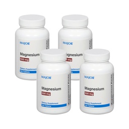 Major Magnesium 500 mg - Magnesiumoksid tabletter - Diett Supplement - 100 greve (4 pakke)