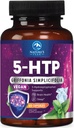 5-HTP Supplement - 5-HTP 200mg Per Serving - Ekstra styrke 5HTP (5-hydroxytryptophan) Griffonia Simplicifolia - Støtter hvilelig søvn, naturlig ro og hjerne helse - flaske i USA - 60 kapsler