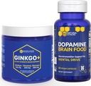 NATURAL STACKS Ginkgo Biloba + Dopamine Brain Food Bundle - Støtter Fokus & Mental Drive* - 120 Totale kapsler