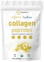 Mikroingredienser Kollagen Peptides Powder Organic, 12oz | Type I & III + Naturlig Protein | Grass-Fed Bovine  Source Unflavored | Støtter huden, Joint & Bone Health | Paleo, Ikke-GMO