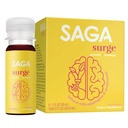 SAGA SURGE Økologisk Energi Shots | Yerba Mate & Alpha GPC Supplement med CoQ10, Turmeric & Mushrooms | Pre Workout Økt drikke for fokus, utholdenhet og ytelse | 2oz Peach Mango