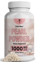 Perlepulver Supplement for hudhelse - Anti-Aging, Antioksidant og kollagen produksjon - Sunn Eyes, hår og negler, støtter immunisme, humør og søvn - Med kalsium & aminosyrer 120 kapsler 1000mg