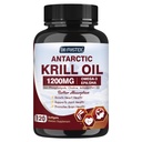 Krill Olje 1200mg, Antarktis krill olje Omega 3 Supplement med EPA, DHA,Astaxanthin & Fosfolipider for hjerte og hjerne og felles helse, ingen fiskelig ettersmak, 120 Softgels (60 serveringer)