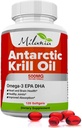 Antarctic Krill Oil - 120 Softgels - Omega-3 EPA, DHA, med Astaxanthin - Opprinnelig fra Red Krill - Maks styrke - 500mg